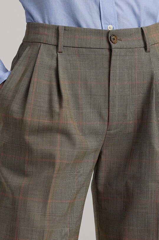 Μάλλινο παντελόνι Lauren Ralph Lauren καφέ 200940239