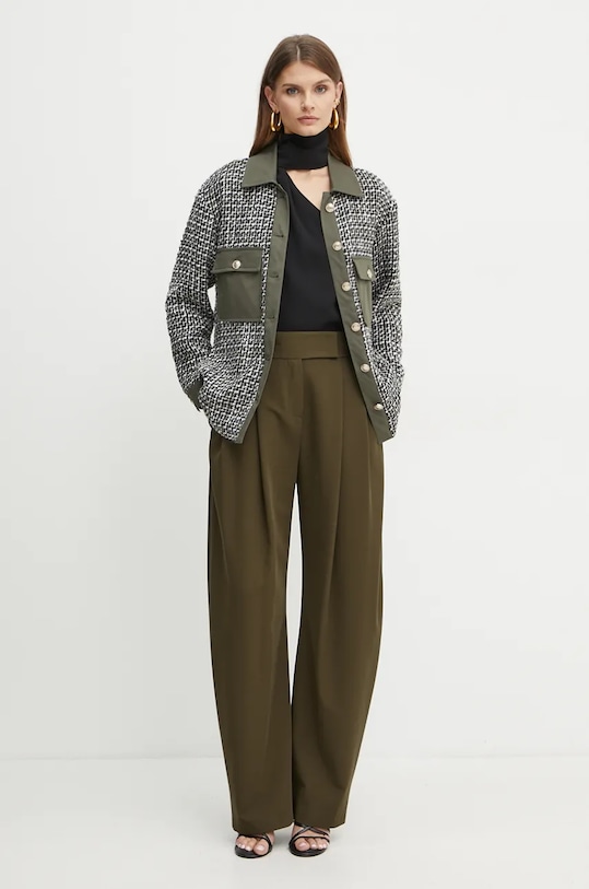 Παντελόνι Pinko 103549.A18E πράσινο AW24