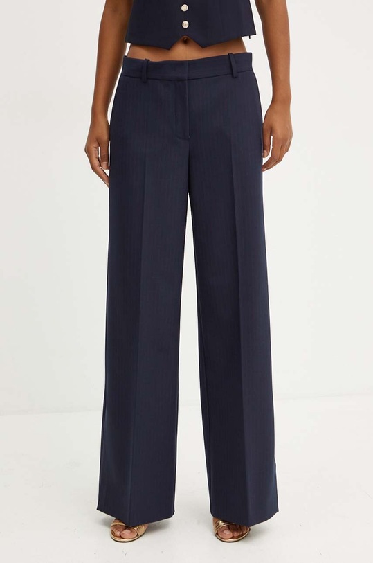 Pinko pantaloni din lana drept bleumarin 104459.A29K