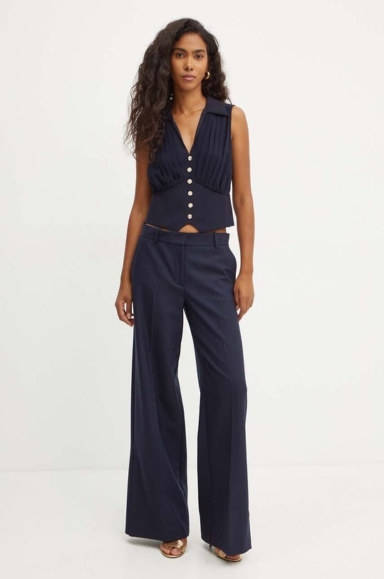 Pinko pantaloni din lana 104459.A29K bleumarin AW24