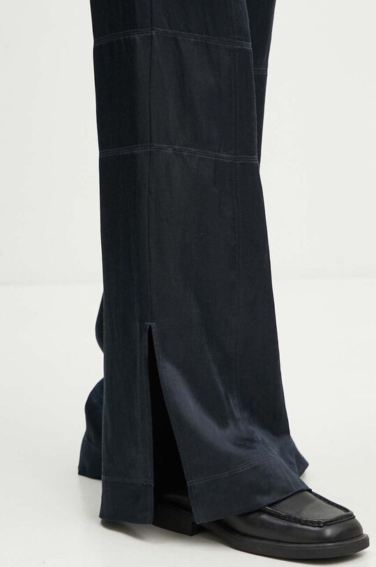 Nohavice s prímesou ľanu Day Birger et Mikkelsen Jonas - High Shine Blend RD tmavomodrá DAY65243257