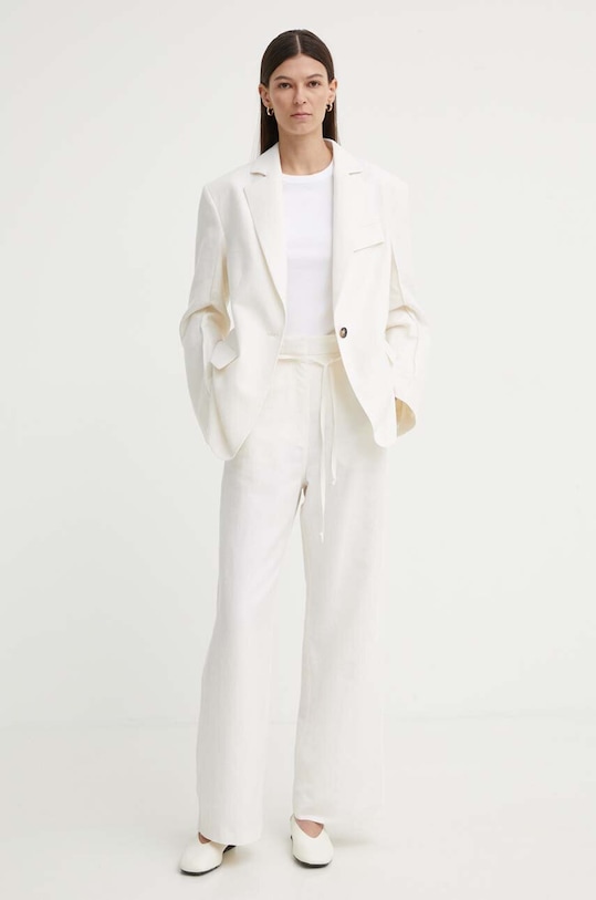 Kalhoty s příměsí lnu Day Birger et Mikkelsen Terri - Solid Linen DAY65243313 béžová AW24