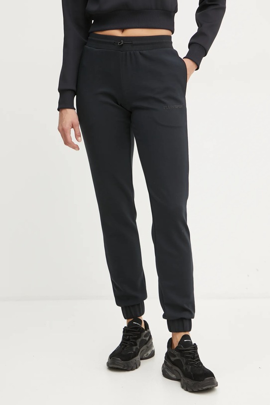 Tepláky PLEIN SPORT s elastanom čierna AADC.WJT2007.SJO001N