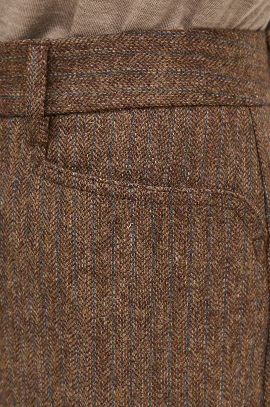 Remain spodnie wełniane Herringbone Flare Pants brązowy 5018622977