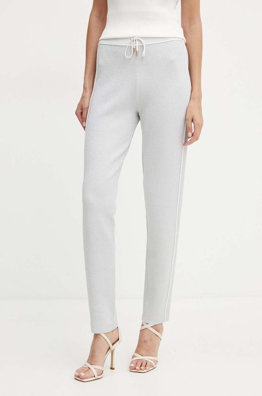 Liu Jo pantaloni de trening tricotaj argintiu TF4104.MS49I