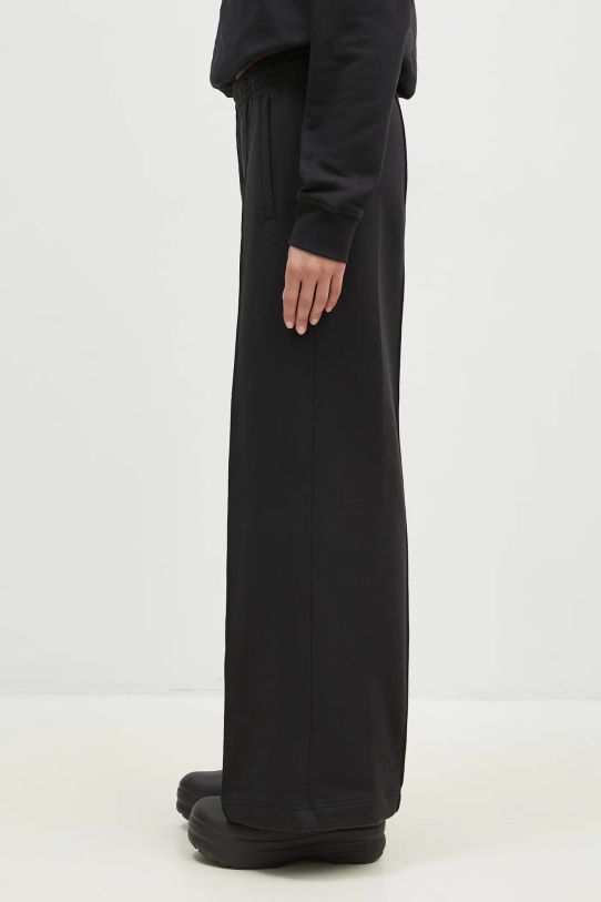 Хлопковые спортивные штаны adidas Originals Essentials Pintuck Wide Leg IW5739 чёрный AW24