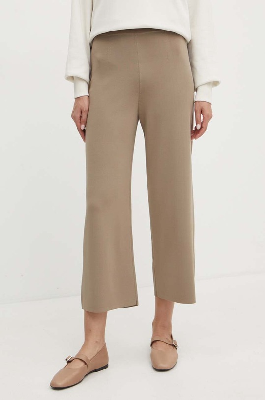 Kalhoty Max Mara Leisure high béžová 2426336017600