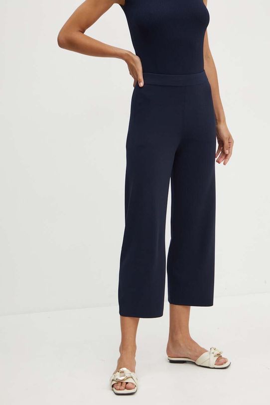 Hlače Max Mara Leisure pletivo mornarsko plava 2426336017600