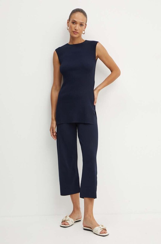 Max Mara Leisure spodnie 2426336017600 granatowy AW24