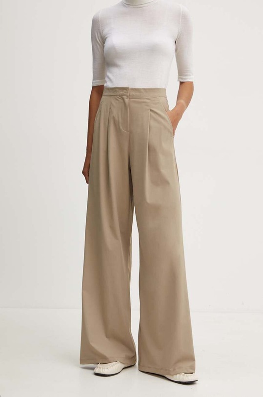 Max Mara Leisure spodnie z elastanem beżowy 2426786017600