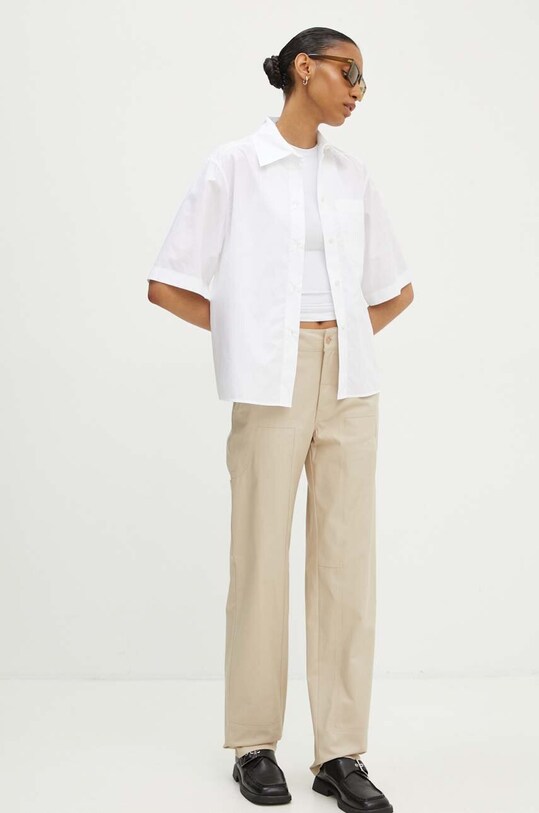 Moschino Jeans pantaloni de bumbac 0311.8219 bej AW24