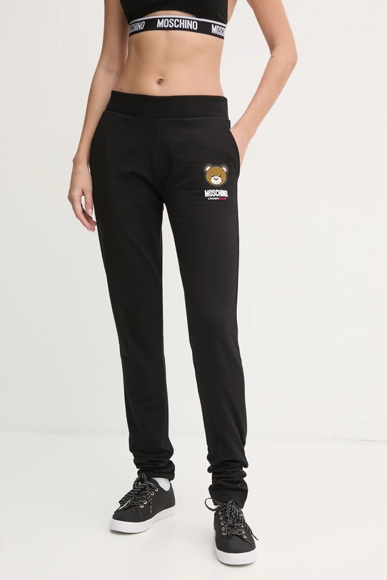 Tepláky Moschino Underwear s elastanom čierna A6890.4413
