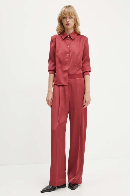 Stine Goya pantaloni SG5961 burgundia AW24