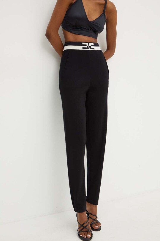 Elisabetta Franchi pantaloni della tuta maglia nero KP62S46E2