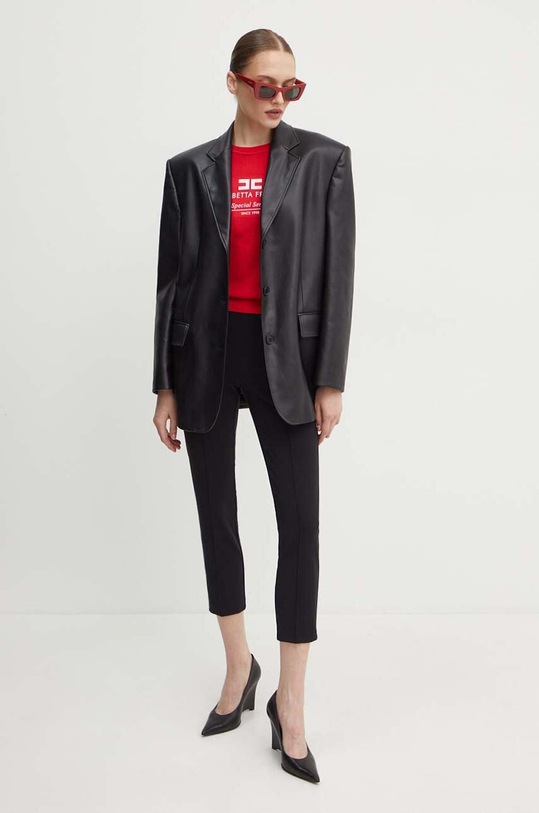 Παντελόνι Elisabetta Franchi PA02346E2 μαύρο AW24