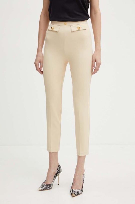 Elisabetta Franchi pantaloni potrivit bej PA02446E2