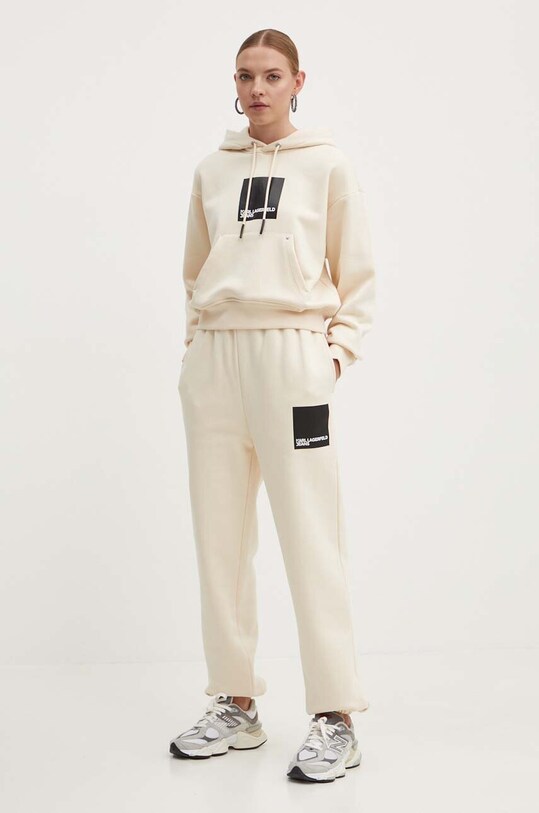 Karl Lagerfeld Jeans pantaloni de trening 245J1000 bej AW24