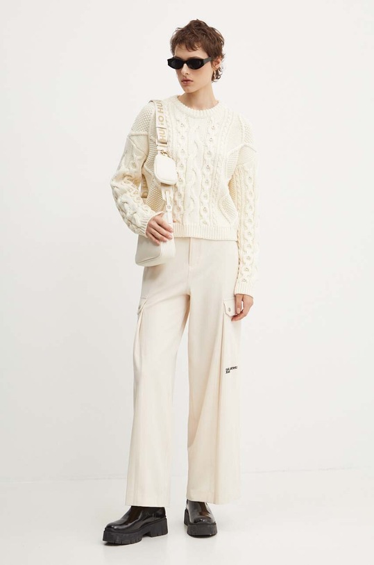 Kalhoty Karl Lagerfeld Jeans 245J1002 béžová AW24