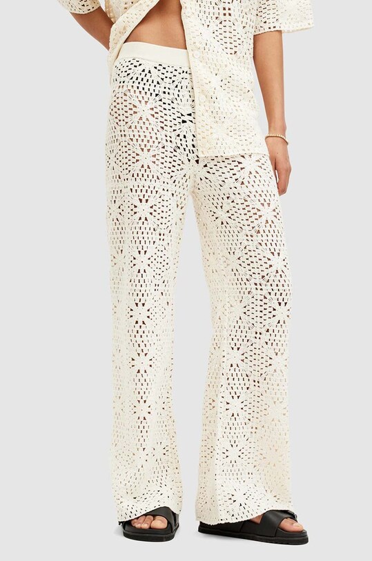 AllSaints pantaloni de bumbac MILLY TROUSER W059TA bej AW24