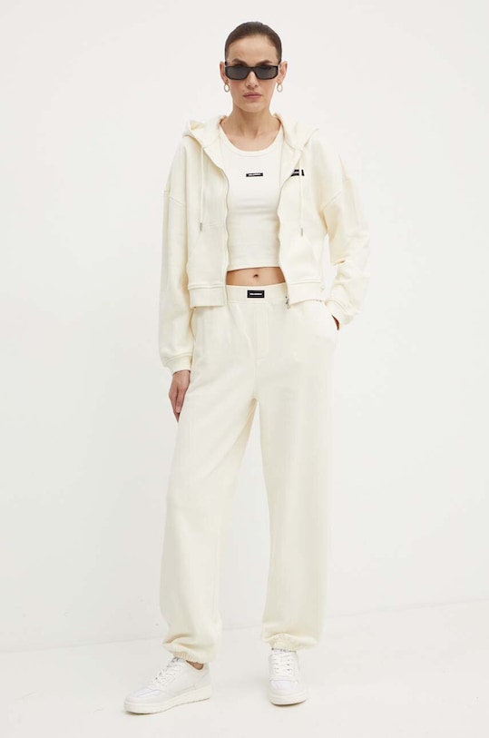 Karl Lagerfeld spodnie dresowe bawełniane 245W2113 beżowy AW24