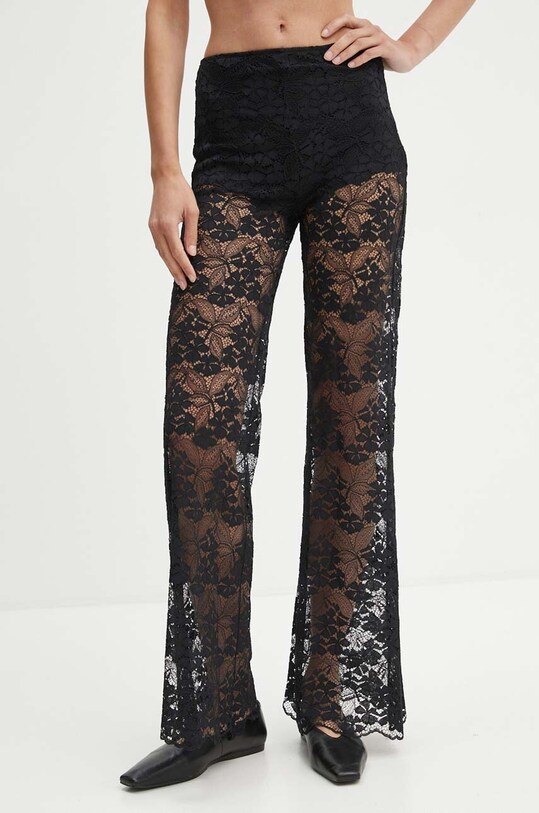 Штани The Kooples з еластаном чорний FPAN29001K