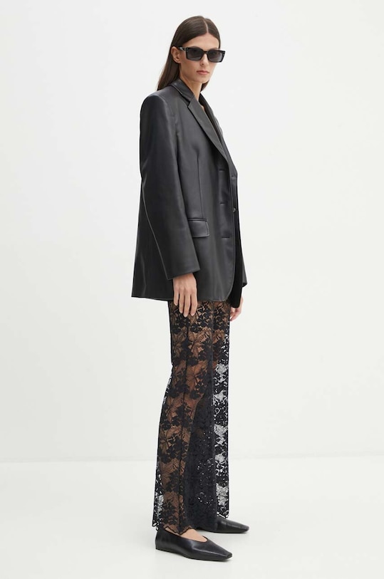 Nohavice The Kooples FPAN29001K čierna AW24