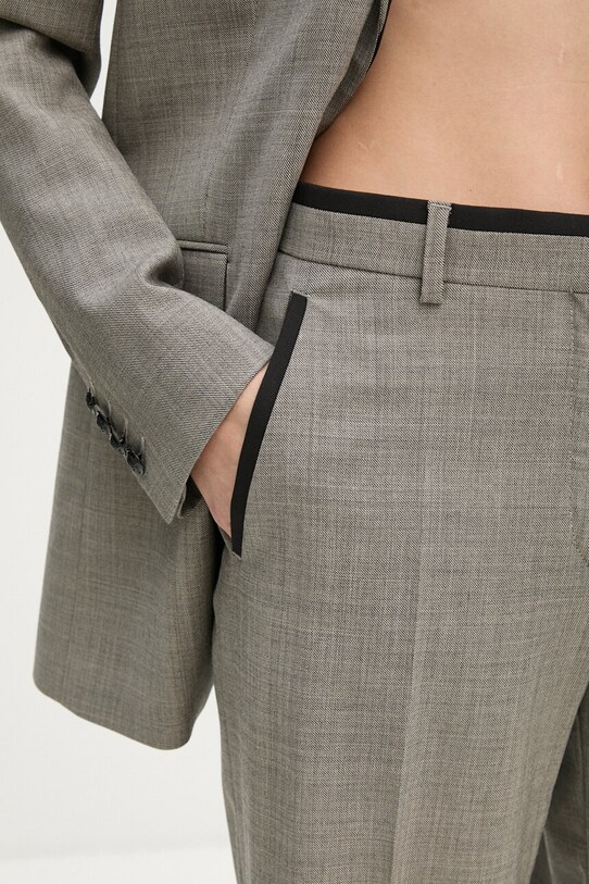 The Kooples pantaloni de lana gri FPAN29007K