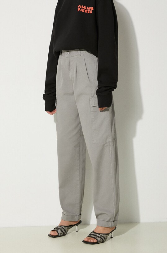 Bavlněné kalhoty Carhartt WIP Collins šedá I029789.29KGD