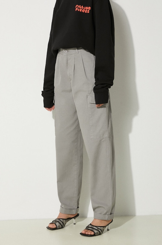 Bavlnené nohavice Carhartt WIP Collins sivá I029789.29KGD