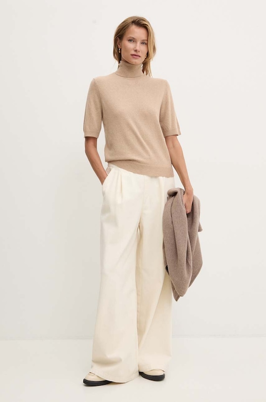 United Colors of Benetton pantaloni de bumbac 4DUKDF01B bej SS25