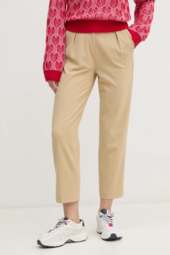 United Colors of Benetton spodnie tkanina beżowy 4962DF075