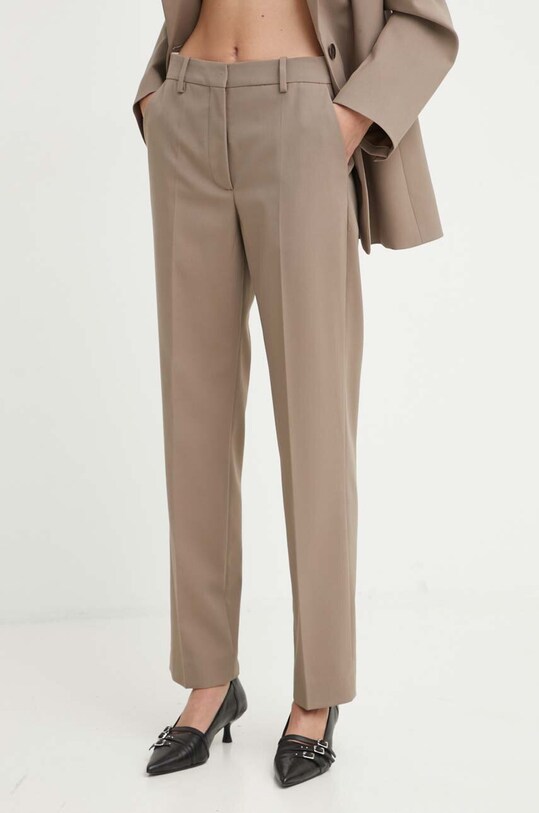 By Malene Birger spodnie IGDA z elastanem brązowy Q72526002