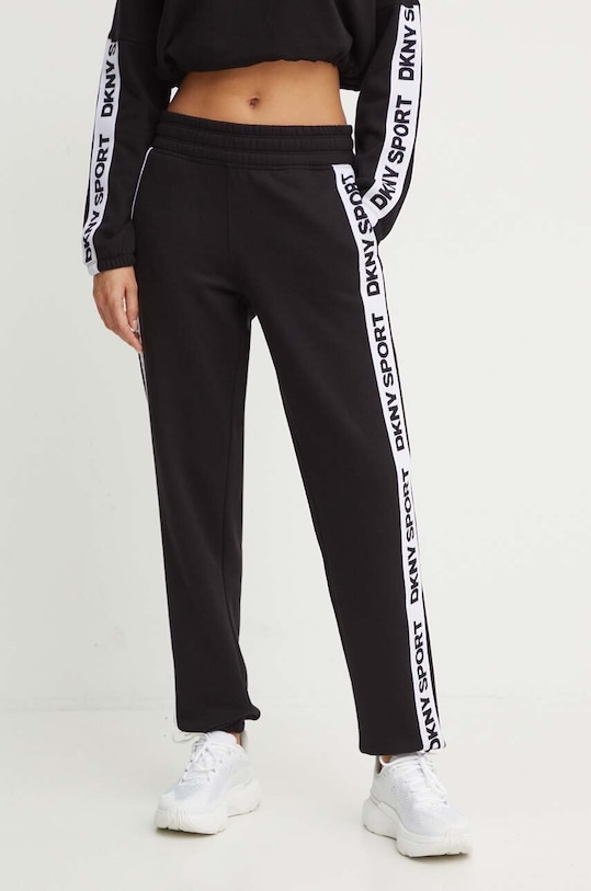 Dkny spodnie dresowe wzorzyste czarny DP4P3462