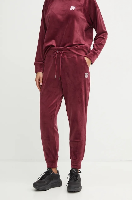 Dkny pantaloni de trening tricotaj burgundia DP4P3535