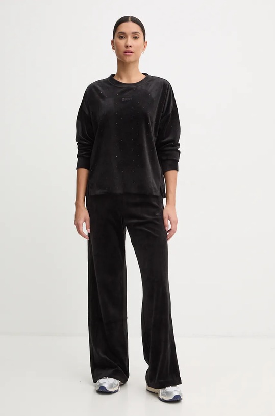 Velúrové tepláky Dkny DP4P3539 čierna AW24