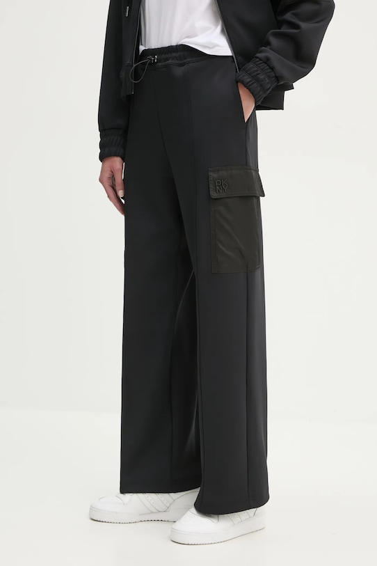 Dkny pantaloni de trening tricotaj negru P4MF6XQM