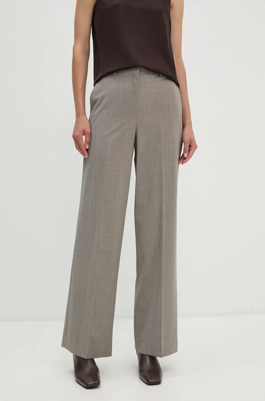 Theory pantaloni de lana uni gri O0101208