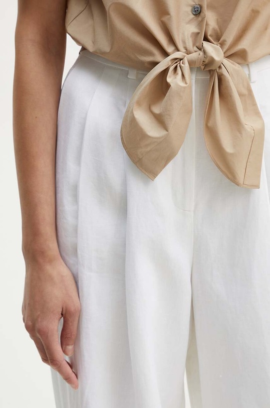 Льняные брюки Theory белый O0503211