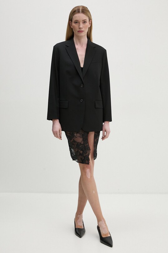Theory geaca de lana O0701106 negru AW24
