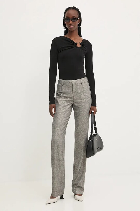 Chiara Ferragni spodnie z domieszką wełny 77CBA122 szary AW24