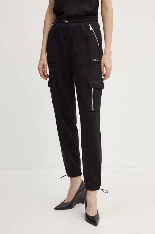 MICHAEL Michael Kors pantaloni de trening din bumbac tricotaj negru MT430P24MY