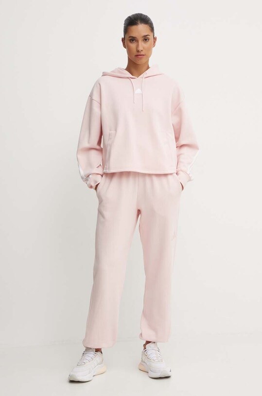 adidas pantaloni de trening din bumbac All SZN IY6817 roz AW24