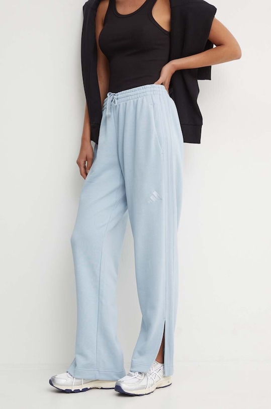 Хлопковые спортивные штаны adidas All SZN хлопок голубой IY6855