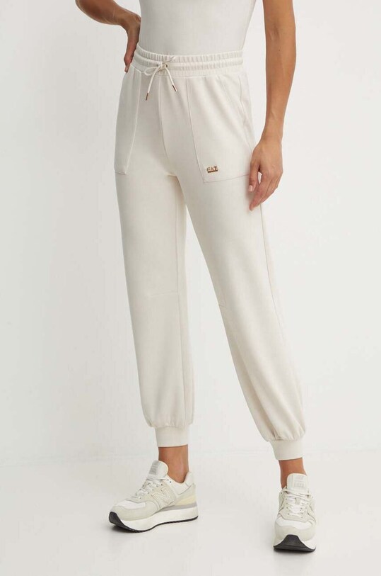 Спортивные штаны EA7 Emporio Armani с эластаном бежевый TJZBZ.6DTP61.1120