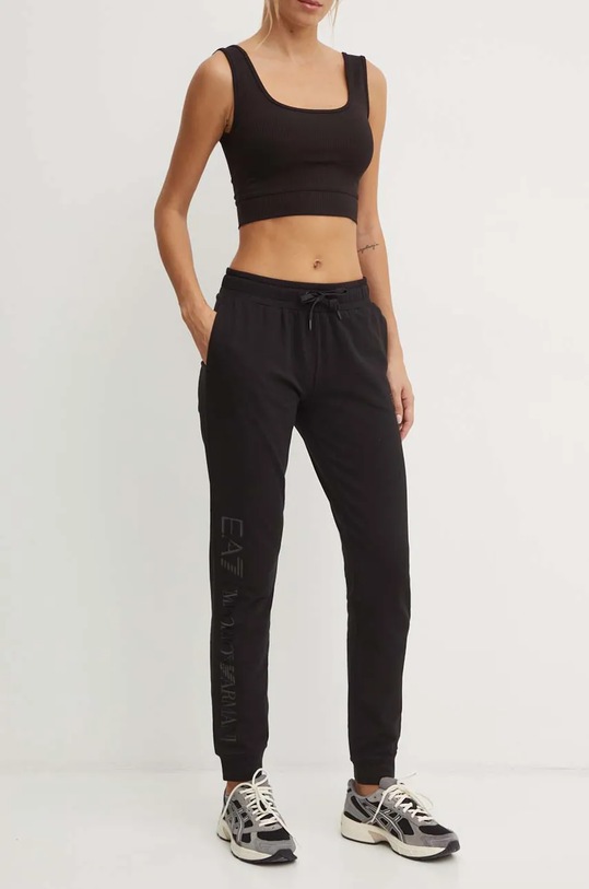 EA7 Emporio Armani pantaloni de trening tricotaj negru TJZEZ.6DTP62.0228