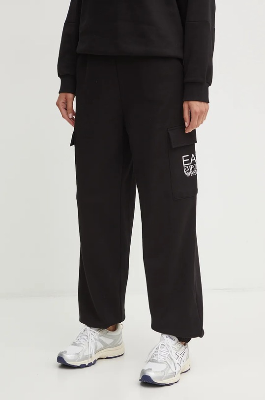 EA7 Emporio Armani pantaloni de trening tricotaj negru TJZCZ.6DTP94.0200