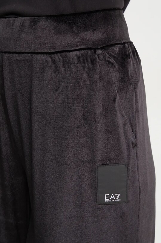 EA7 Emporio Armani pantaloni de trening din velur negru TJZDZ.6DTP76.1200