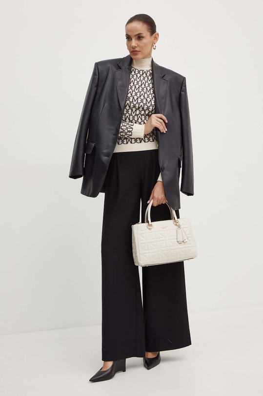 Hlače s primjesom vune Armani Exchange 6DYP18.YN1XZ crna AW24