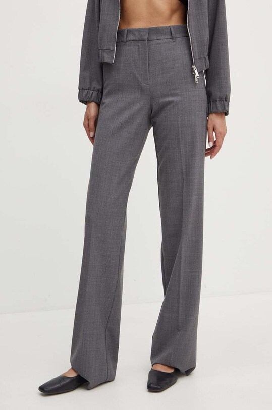 Marella pantaloni in misto lana melange grigio 2423136094200