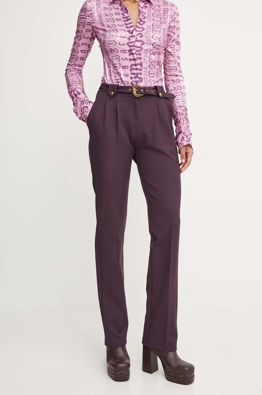 Брюки Versace Jeans Couture прямой фиолетовой 77HAA117.N0394